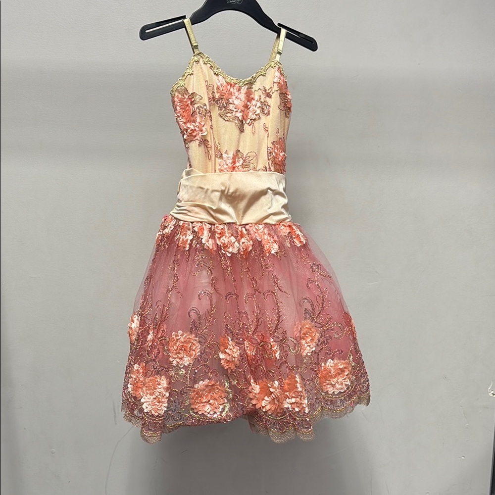 Floral Pink and Cream Ballet Dress